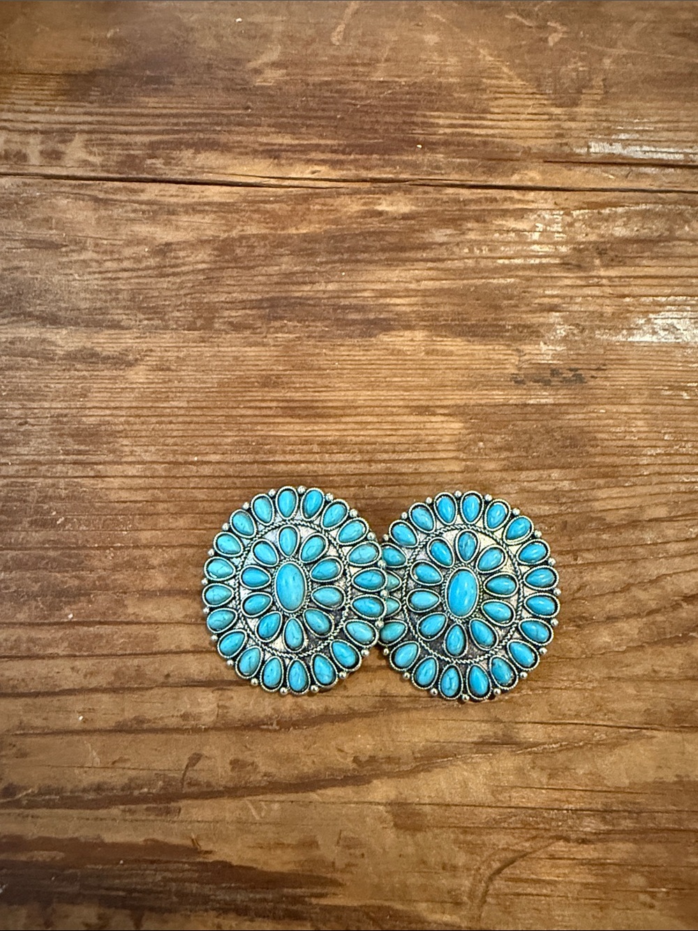 Turquoise Cluster Floral Stud Earrings - Women Jewelry